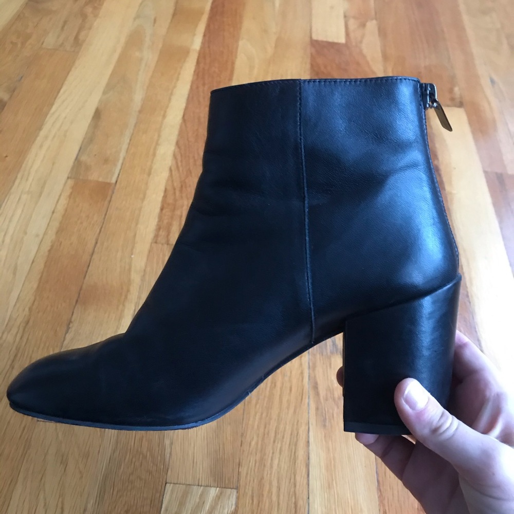 Stuart Weitzman black leather bootie
